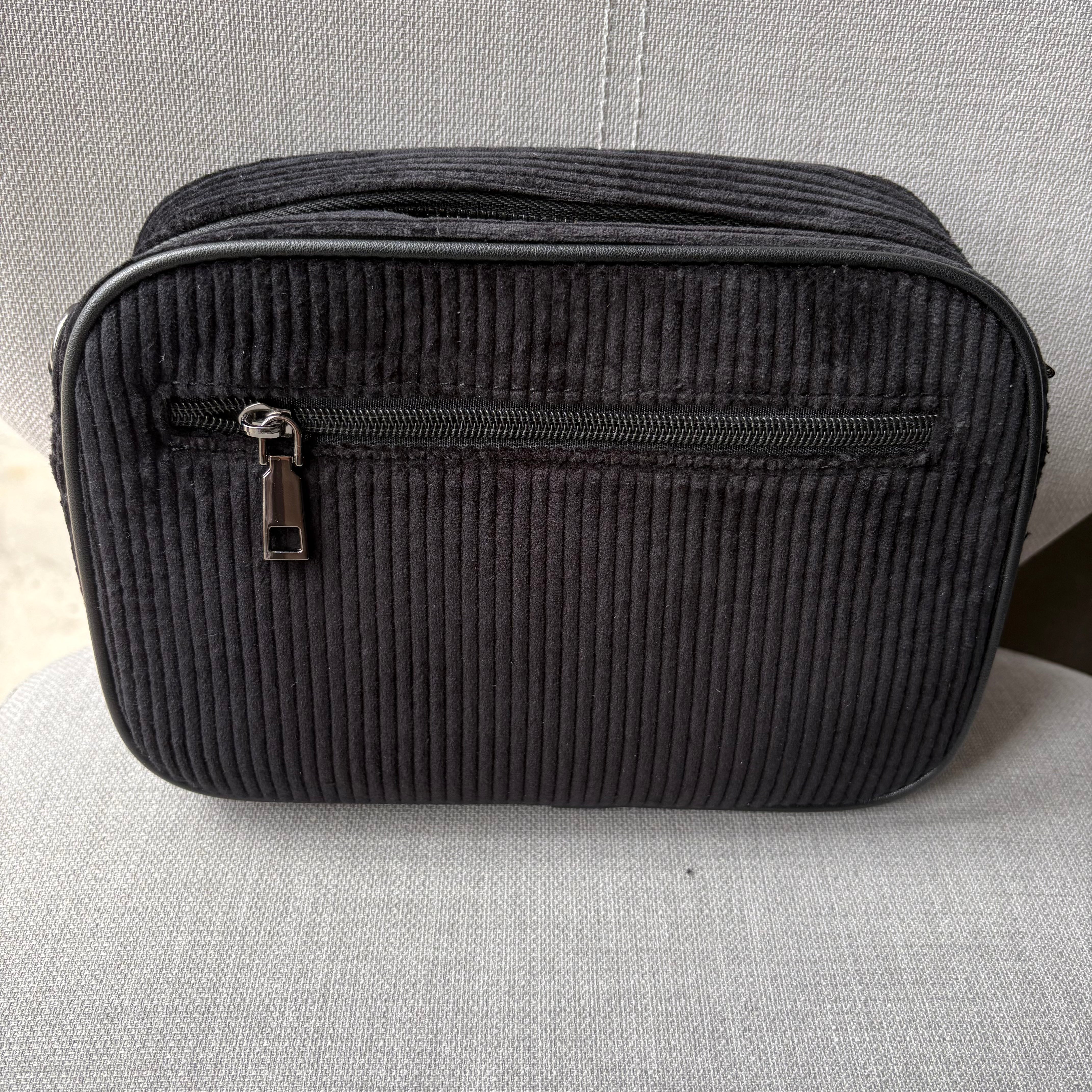 Soft corduroy crossbody camera bag - complete with fully adjustable matching shoulder strap