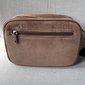 Soft corduroy crossbody camera bag - complete with fully adjustable matching shoulder strap