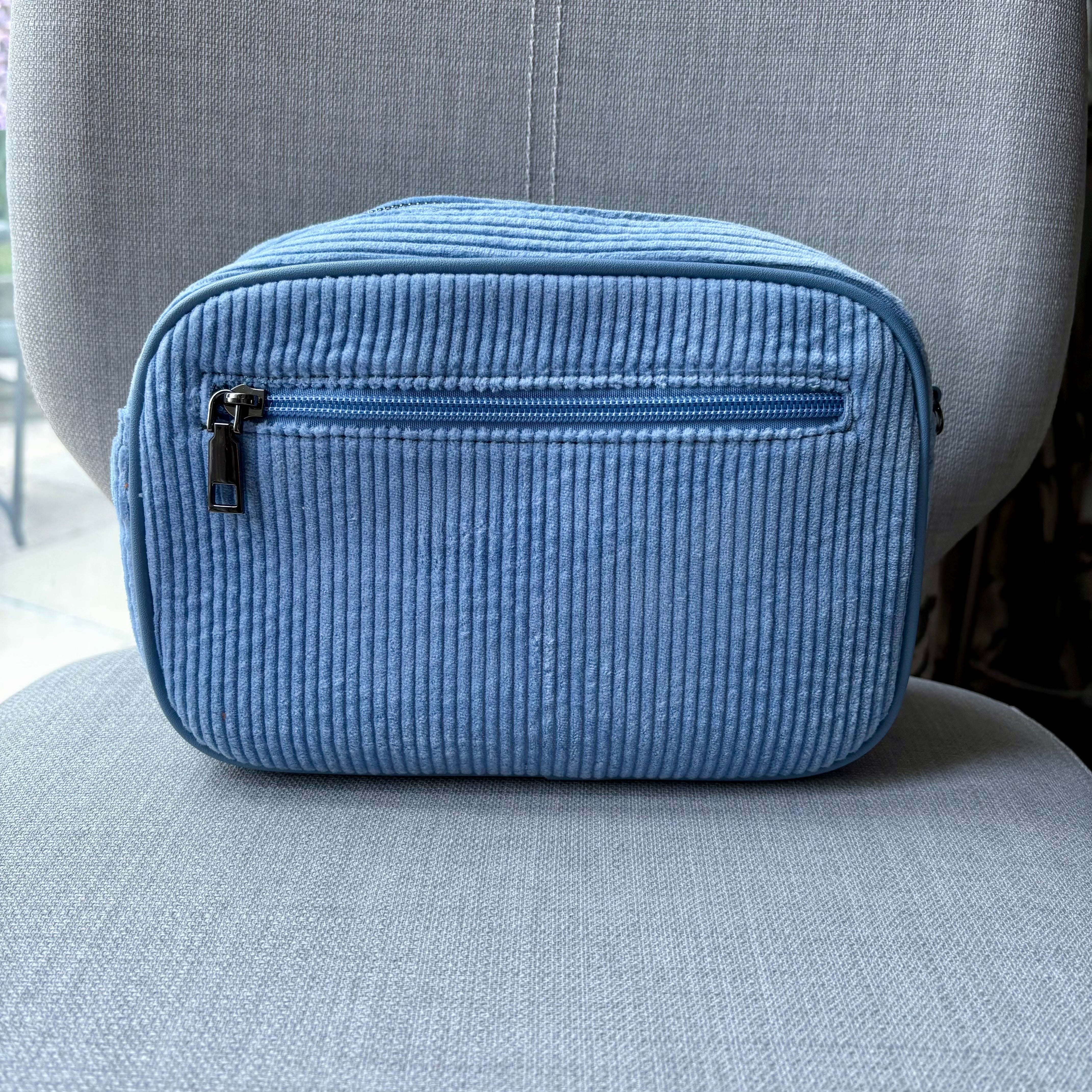 Soft corduroy crossbody camera bag - complete with fully adjustable matching shoulder strap