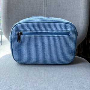 Soft corduroy crossbody camera bag - complete with fully adjustable matching shoulder strap