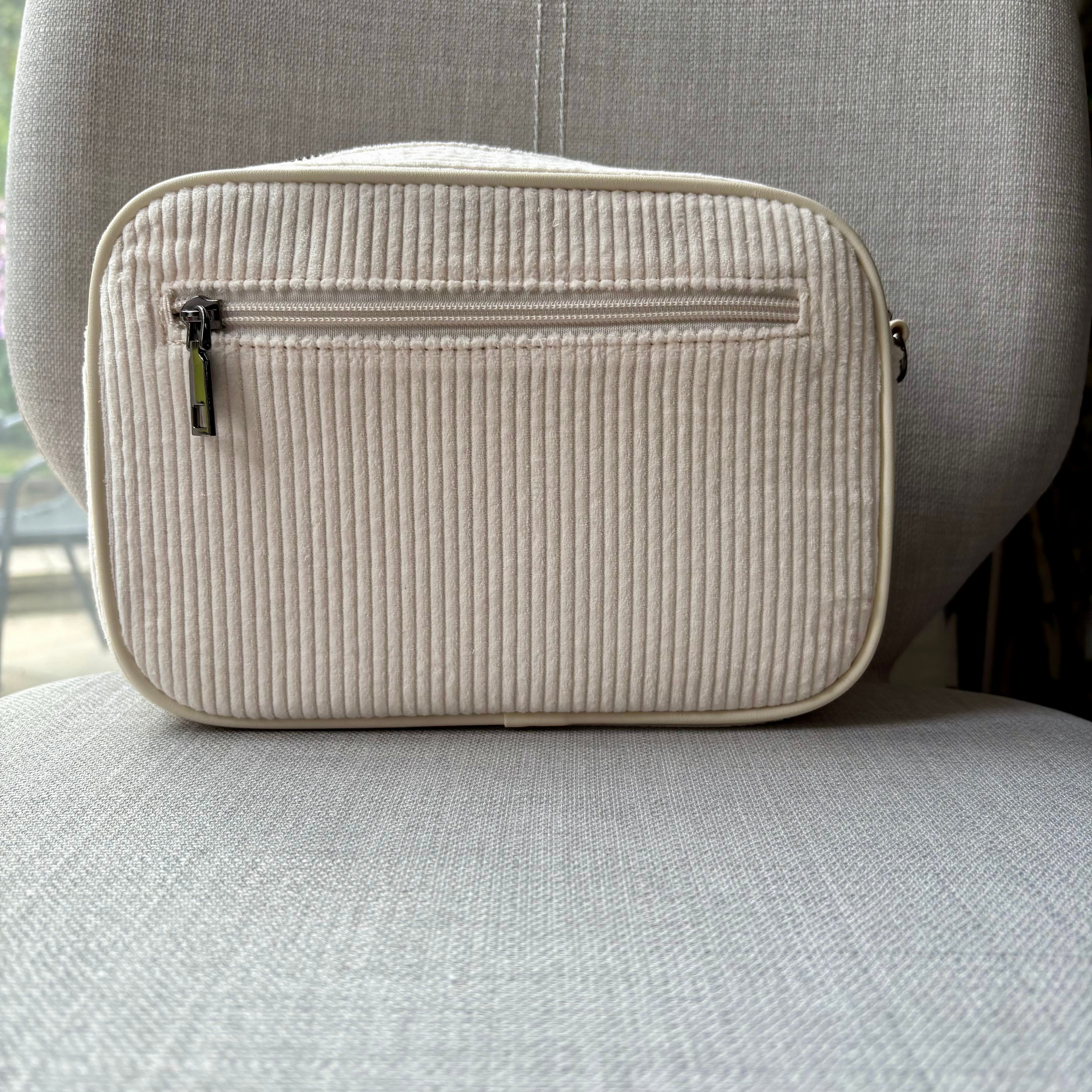 Soft corduroy crossbody camera bag - complete with fully adjustable matching shoulder strap