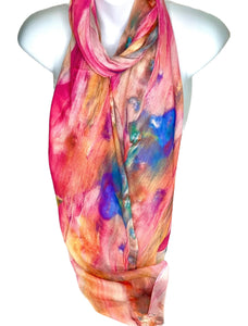 Rainbow colours printed scarf