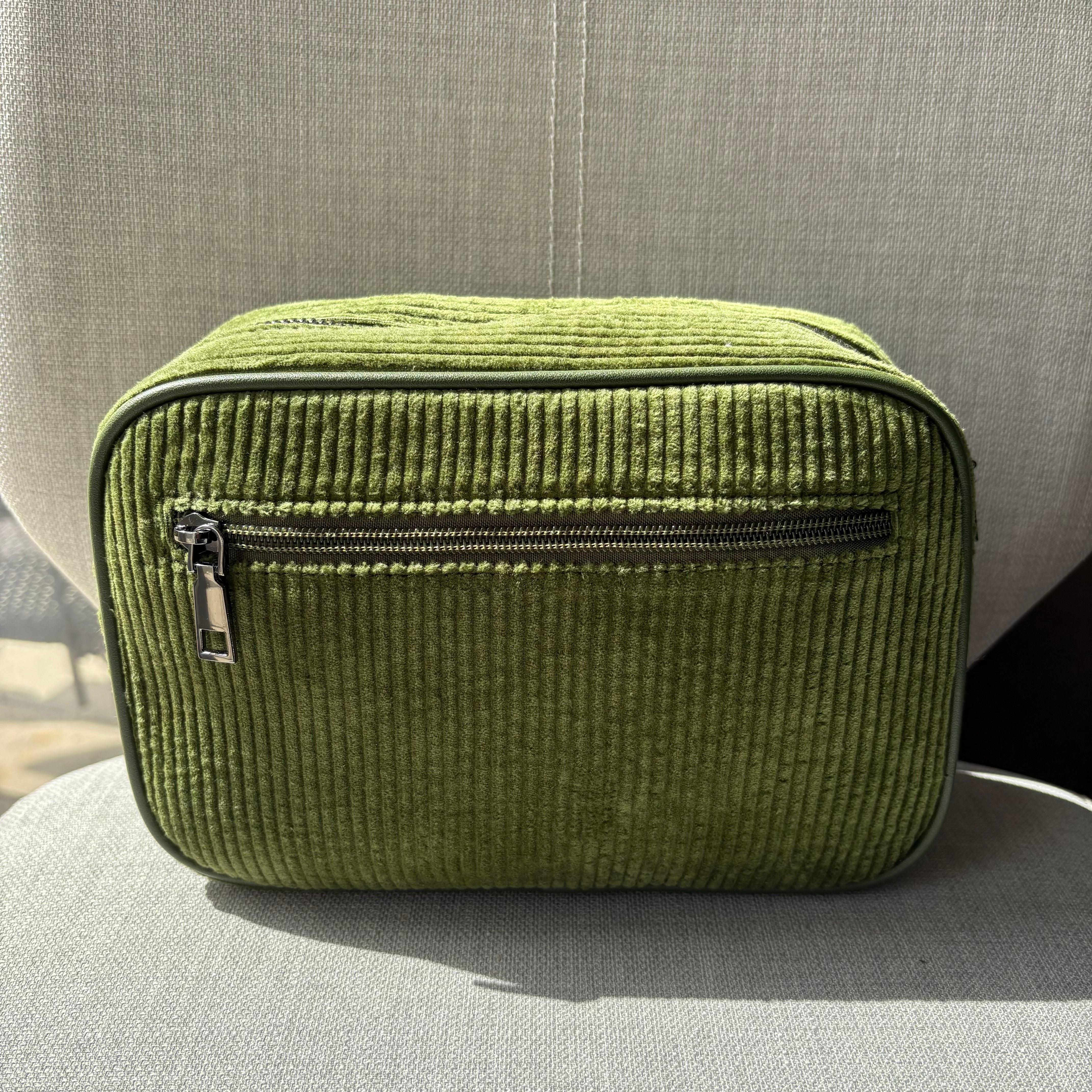 Soft corduroy crossbody camera bag - complete with fully adjustable matching shoulder strap
