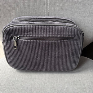 Soft corduroy crossbody camera bag - complete with fully adjustable matching shoulder strap