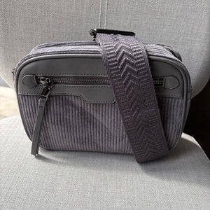 Soft corduroy crossbody camera bag - complete with fully adjustable matching shoulder strap