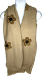 Super soft, embossed flower scarf in coffee