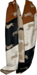 Tan, black, beige and cream dachshund/sausage dog print reversible scarf