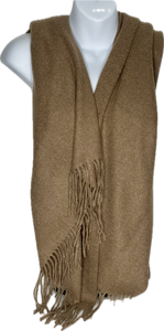 Super soft, cashmere blend, plain tassel scarf in coffee
