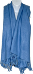 Super soft, cashmere blend, plain tassel scarf in cobalt blue