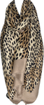 Winter weight leopard print scarf in shades of ecru and beige