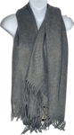 Super soft, cashmere blend, plain tassel scarf in grey