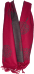 Super soft, cashmere blend, reversible tree of life print scarf in fuchsia and grey