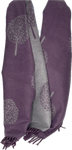 Super soft, cashmere blend, reversible tree of life print scarf in purple and grey