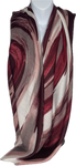Super soft, wool-mix, red, grey, pink and winter white swirl print scarf