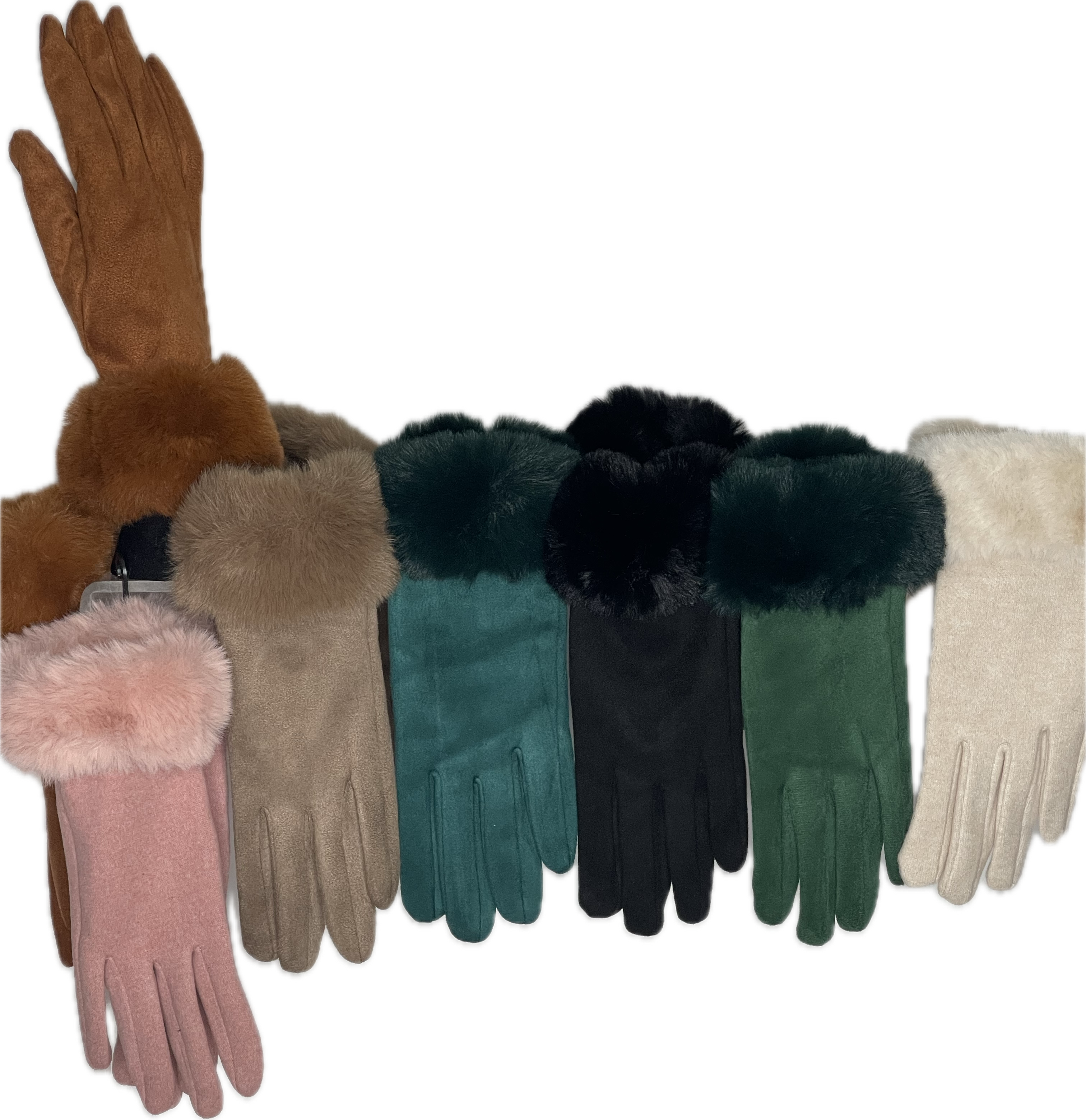 Fur cuff gloves