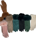 Fur cuff gloves