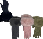 Deep fur cuff gloves