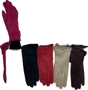 Plain side button detail gloves