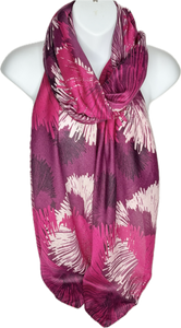 Burgundy, pink and white brushstroke print scarf