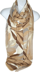 Brown, camel, cream and grey leaf printed scarf