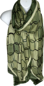 Army and olive green ring printed scarf