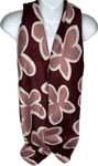 Burgundy, pink and cream floral outline print scarf