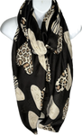 Black, camel and cream heart, leopard and zebra printed scarf