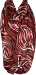 Red wine, pink and white rose print scarf with subtle gold foil detail