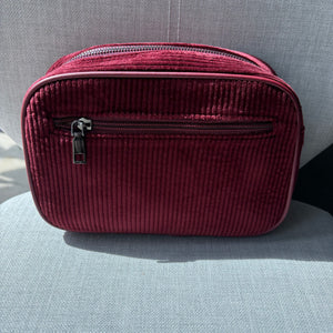Soft corduroy crossbody camera bag - complete with fully adjustable matching shoulder strap