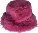 Fur bucket hat in fuchsia