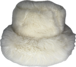 Fur bucket hat in winter white