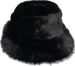 Fur bucket hat in black