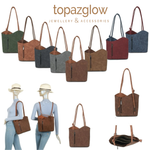Square shoulder/hand bag - converts to a backpack - made from recycled materials