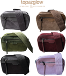 Soft corduroy crossbody camera bag - complete with fully adjustable matching shoulder strap