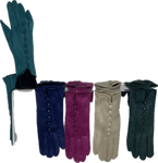 Plain central button detail gloves