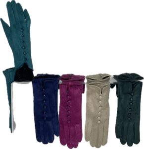 Plain central button detail gloves