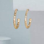 Gold battered hoops (3.5cm)