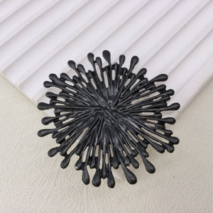 Dark grey starburst magnetic brooch and scarf clip