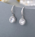 Silver and shiny crystal drop earrings